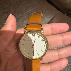 Marc Jacobs Gold Case with Brown Strap Watch